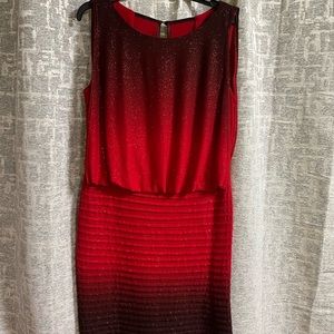 One piece red and black sparkly ombré dress